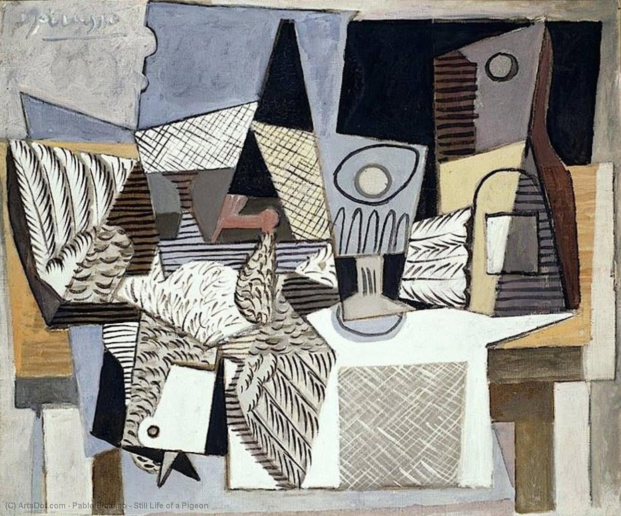Wikioo.org – La Enciclopedia de las Bellas Artes - Pintura, Obras de arte de Pablo Picasso - naturaleza muerta de un paloma