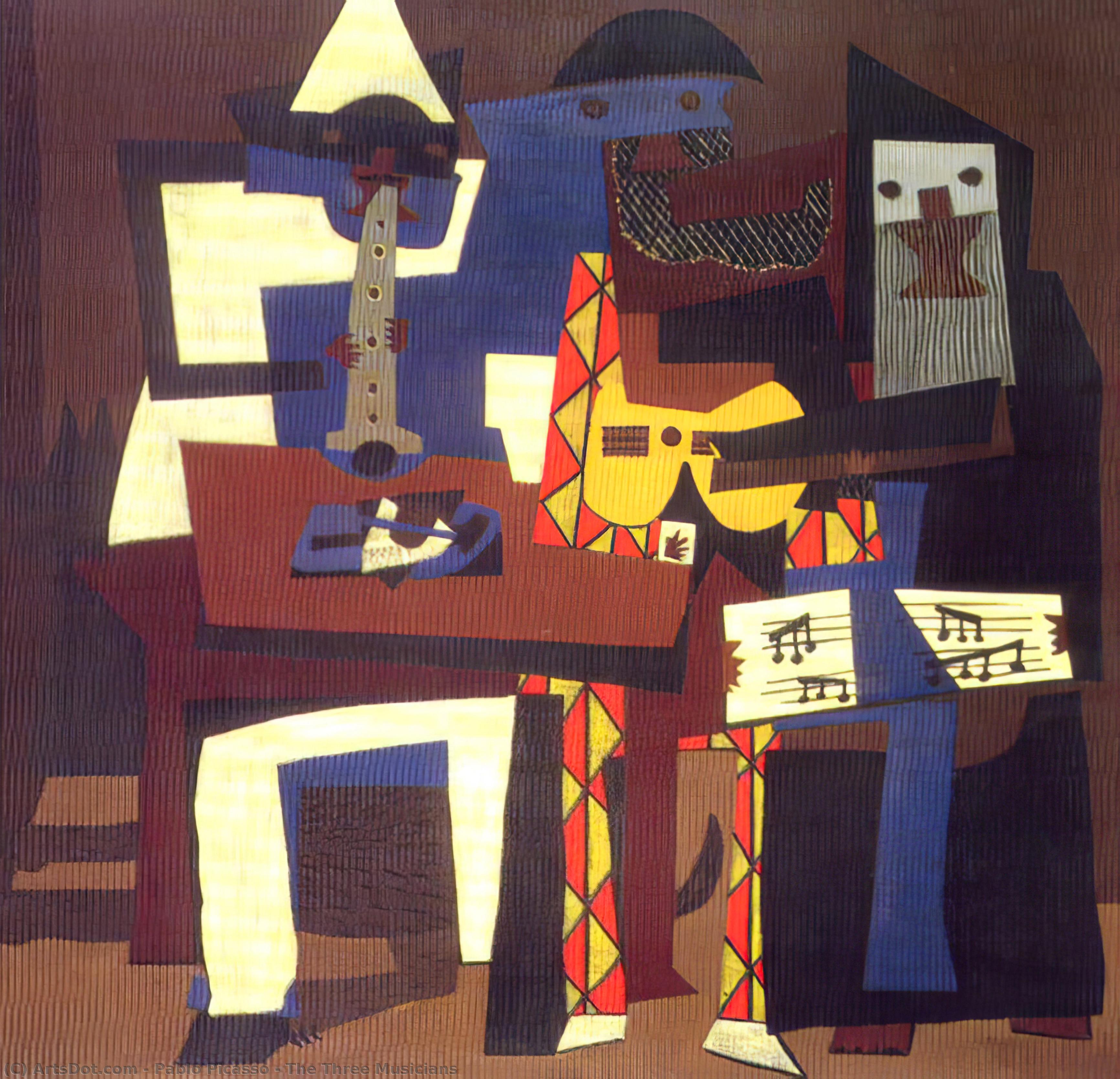 Wikioo.org - The Encyclopedia of Fine Arts - Painting, Artwork by Pablo Picasso - The Three Musicians
