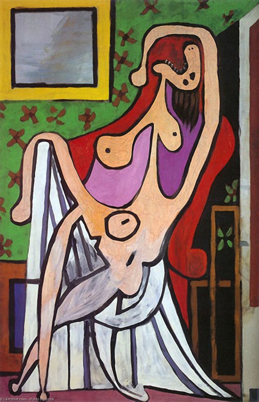 WikiOO.org - Encyclopedia of Fine Arts - Maleri, Artwork Pablo Picasso - Woman in an Armchair