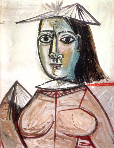 Wikioo.org - The Encyclopedia of Fine Arts - Painting, Artwork by Pablo Picasso - Woman with Dark Eyes