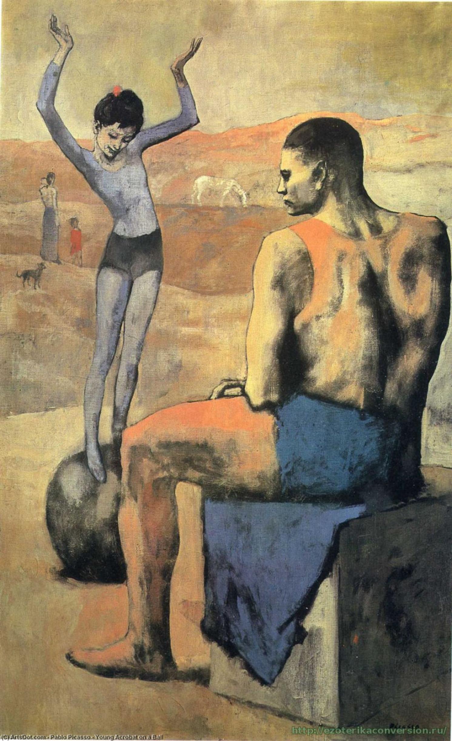 Wikioo.org - The Encyclopedia of Fine Arts - Painting, Artwork by Pablo Picasso - Young Acrobat on a Ball