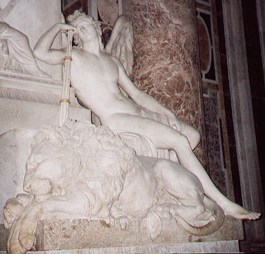 Wikioo.org - The Encyclopedia of Fine Arts - Painting, Artwork by Antonio Canova - Monumento a Clemente XIII dettaglio - l'angelo della morte 1792
