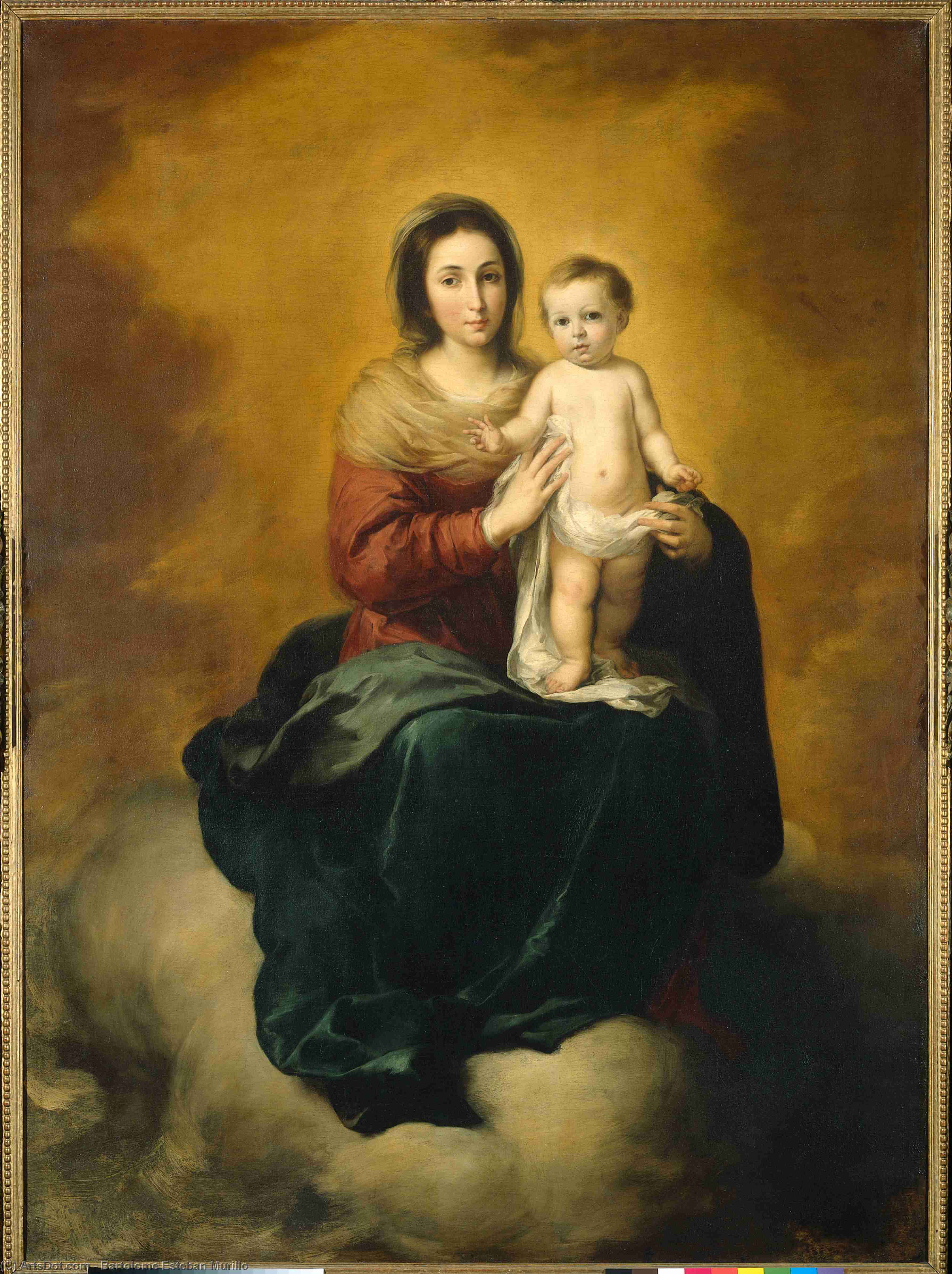 Wikioo.org - The Encyclopedia of Fine Arts - Painting, Artwork by Bartolome Esteban Murillo - Madonna in the Clouds