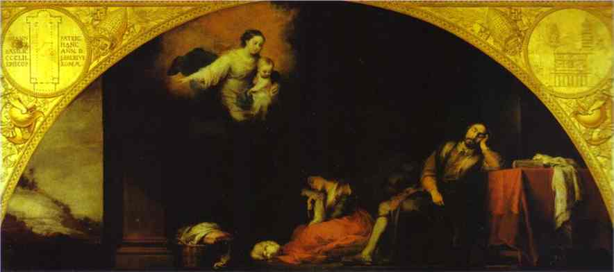Wikioo.org - The Encyclopedia of Fine Arts - Painting, Artwork by Bartolome Esteban Murillo - The Dream of the Patrician
