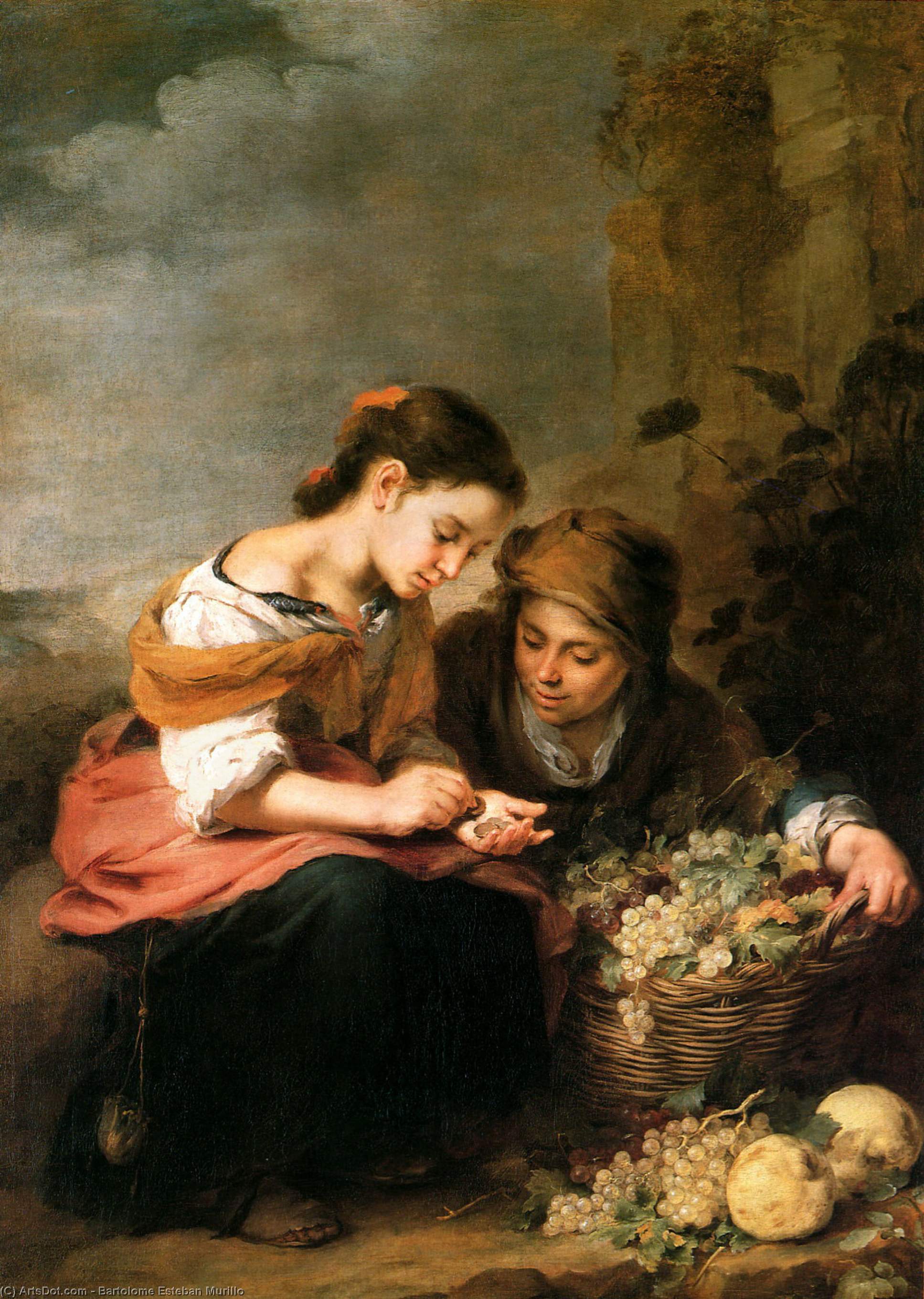 Wikioo.org - The Encyclopedia of Fine Arts - Painting, Artwork by Bartolome Esteban Murillo - The Little Fruit-Seller