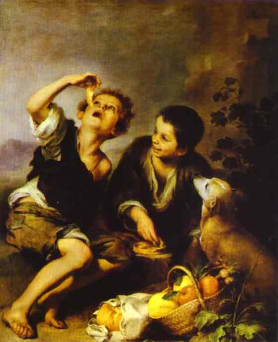 Wikioo.org - The Encyclopedia of Fine Arts - Painting, Artwork by Bartolome Esteban Murillo - The Pie Eater