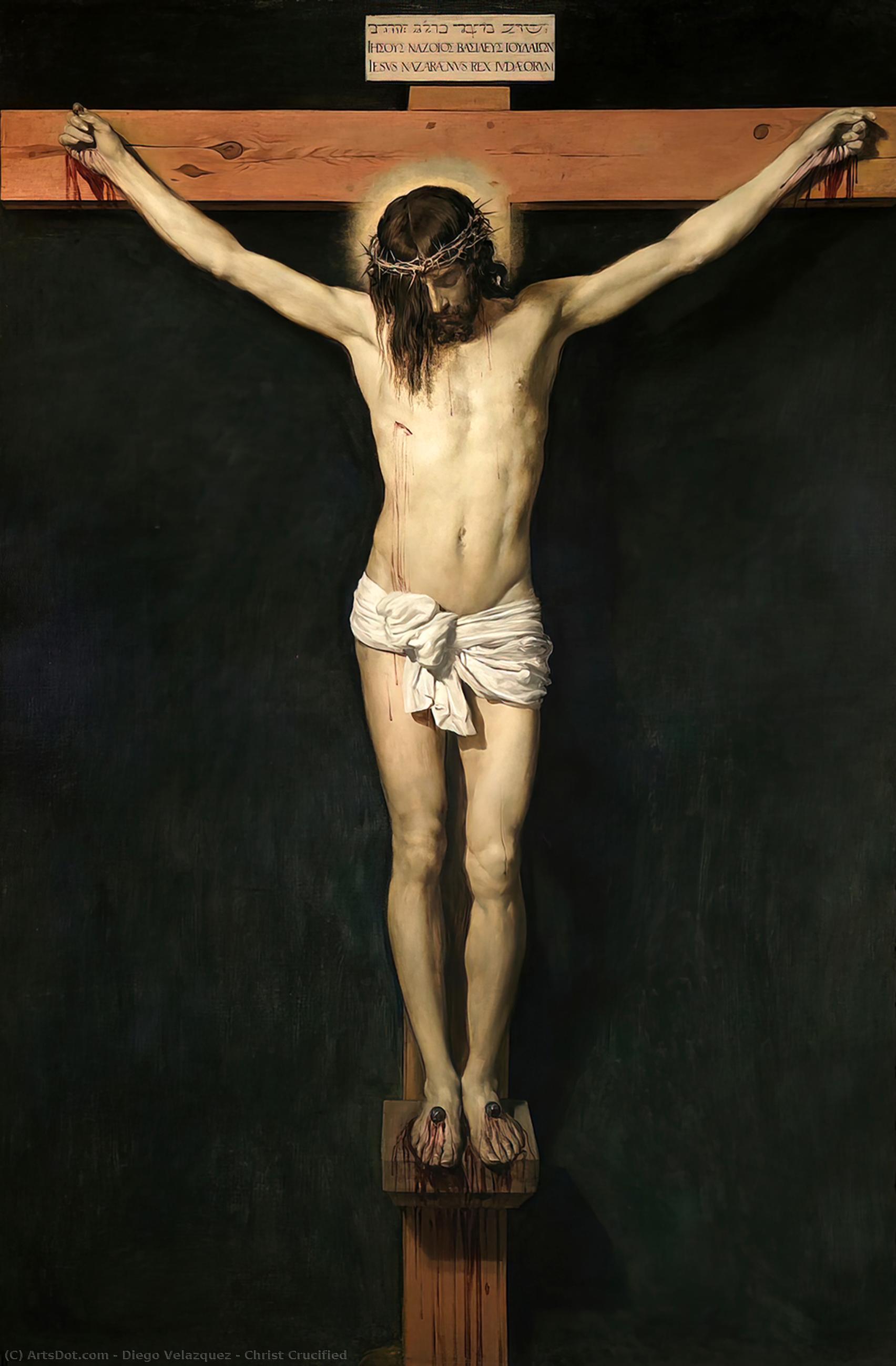 Wikoo.org - موسوعة الفنون الجميلة - اللوحة، العمل الفني Diego Velazquez - Christ Crucified
