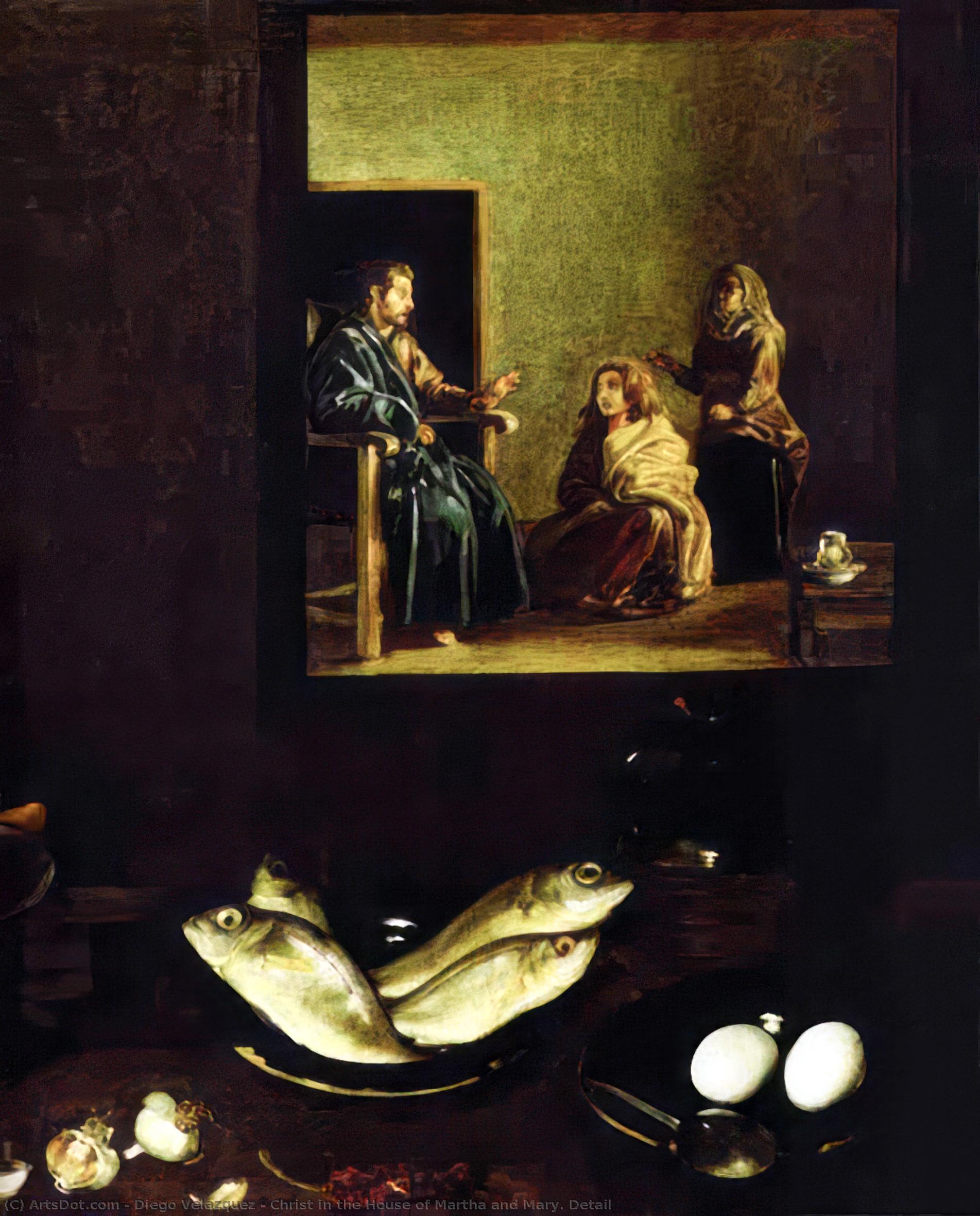 Wikoo.org - موسوعة الفنون الجميلة - اللوحة، العمل الفني Diego Velazquez - Christ in the House of Martha and Mary. Detail