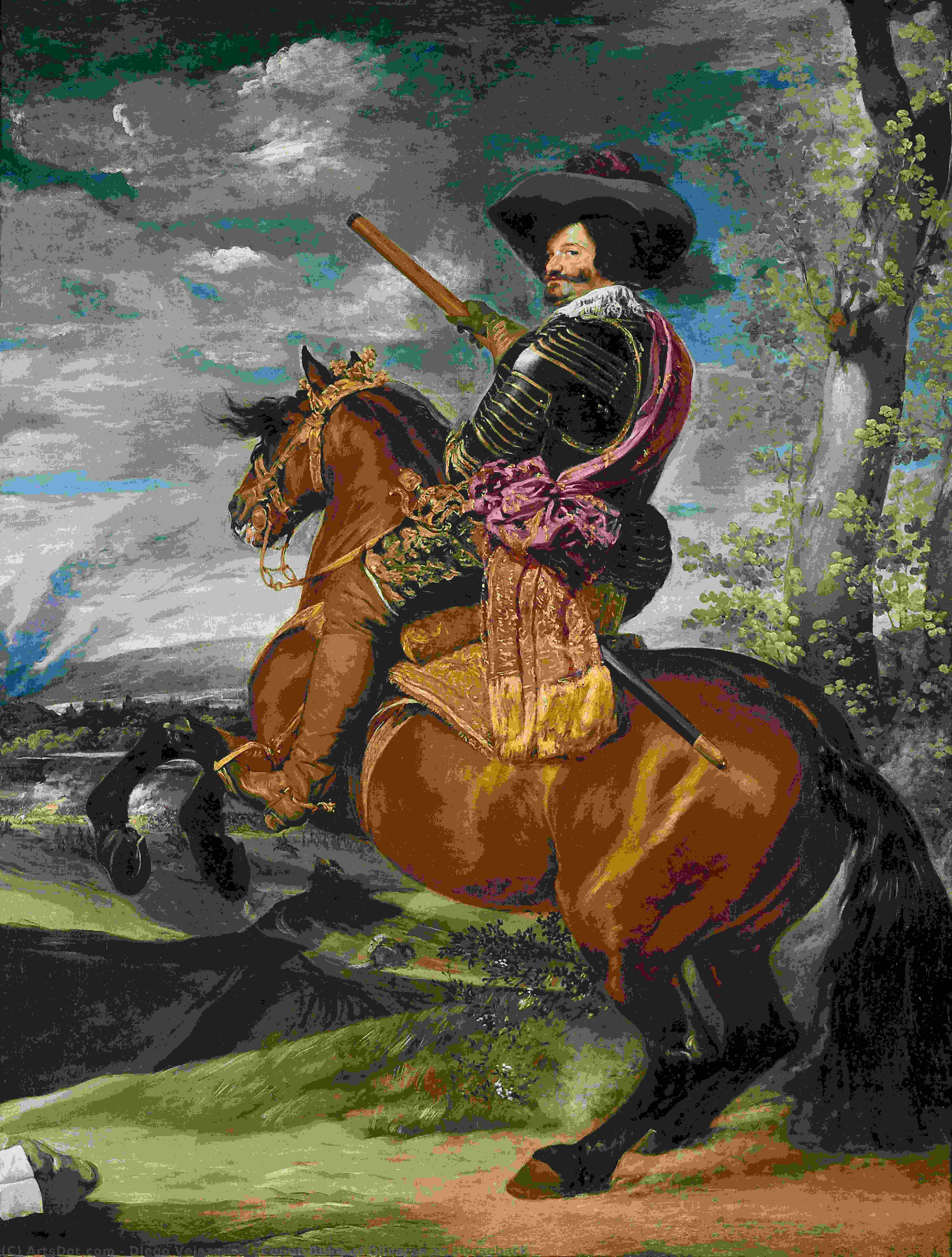 Wikioo.org – La Enciclopedia de las Bellas Artes - Pintura, Obras de arte de Diego Velazquez - Count-Duke de olivares a caballo