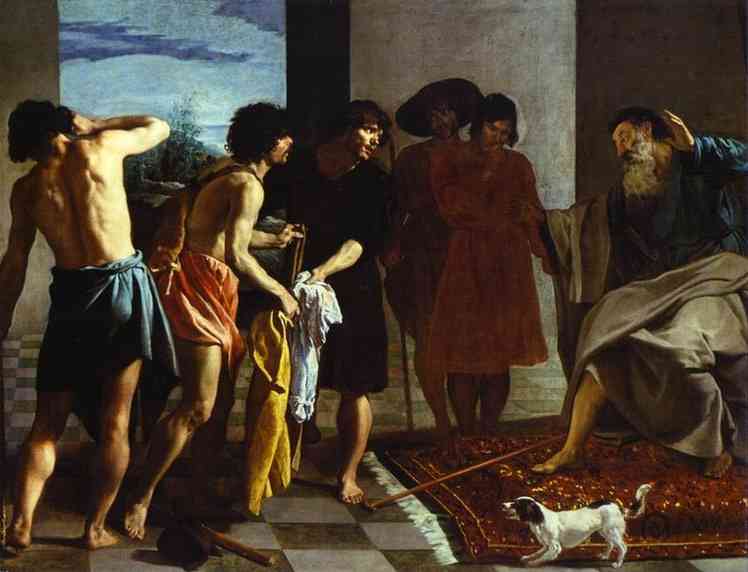 WikiOO.org - Enciclopédia das Belas Artes - Pintura, Arte por Diego Velazquez - Joseph's Bloody Coat Brought to Jacob