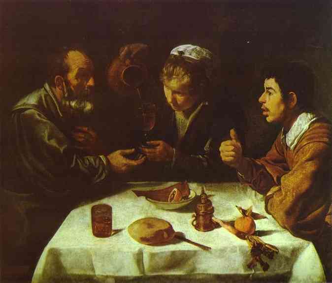 Wikioo.org – La Enciclopedia de las Bellas Artes - Pintura, Obras de arte de Diego Velazquez - Los Farmers' Almuerzo