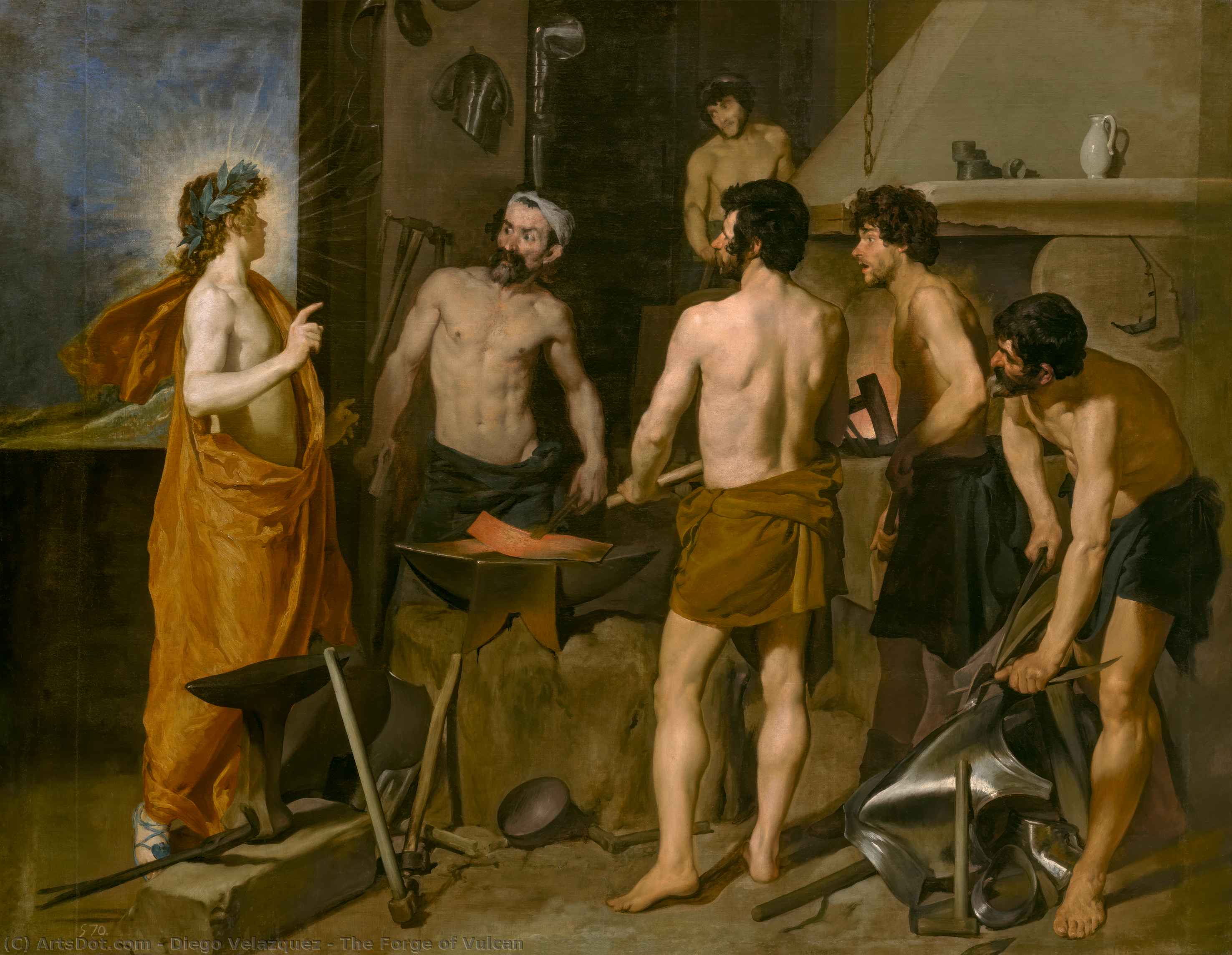 Wikioo.org - The Encyclopedia of Fine Arts - Painting, Artwork by Diego Velazquez - The Forge of Vulcan