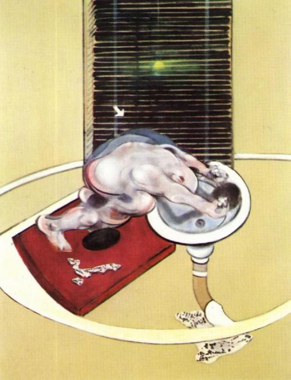 WikiOO.org - Encyclopedia of Fine Arts - Maleri, Artwork Francis Bacon - figure at a washbasin, 1976
