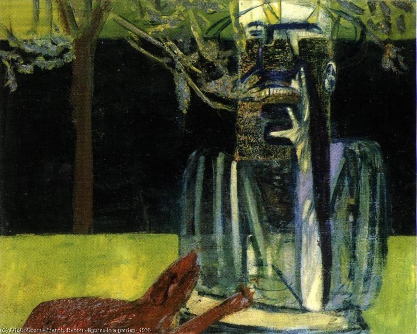 WikiOO.org - Encyclopedia of Fine Arts - Målning, konstverk Francis Bacon - figures in a garden, 1936