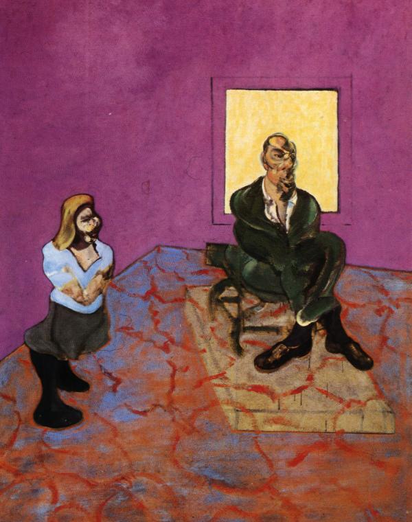 Wikioo.org – La Enciclopedia de las Bellas Artes - Pintura, Obras de arte de Francis Bacon - hombre y el niño 1963