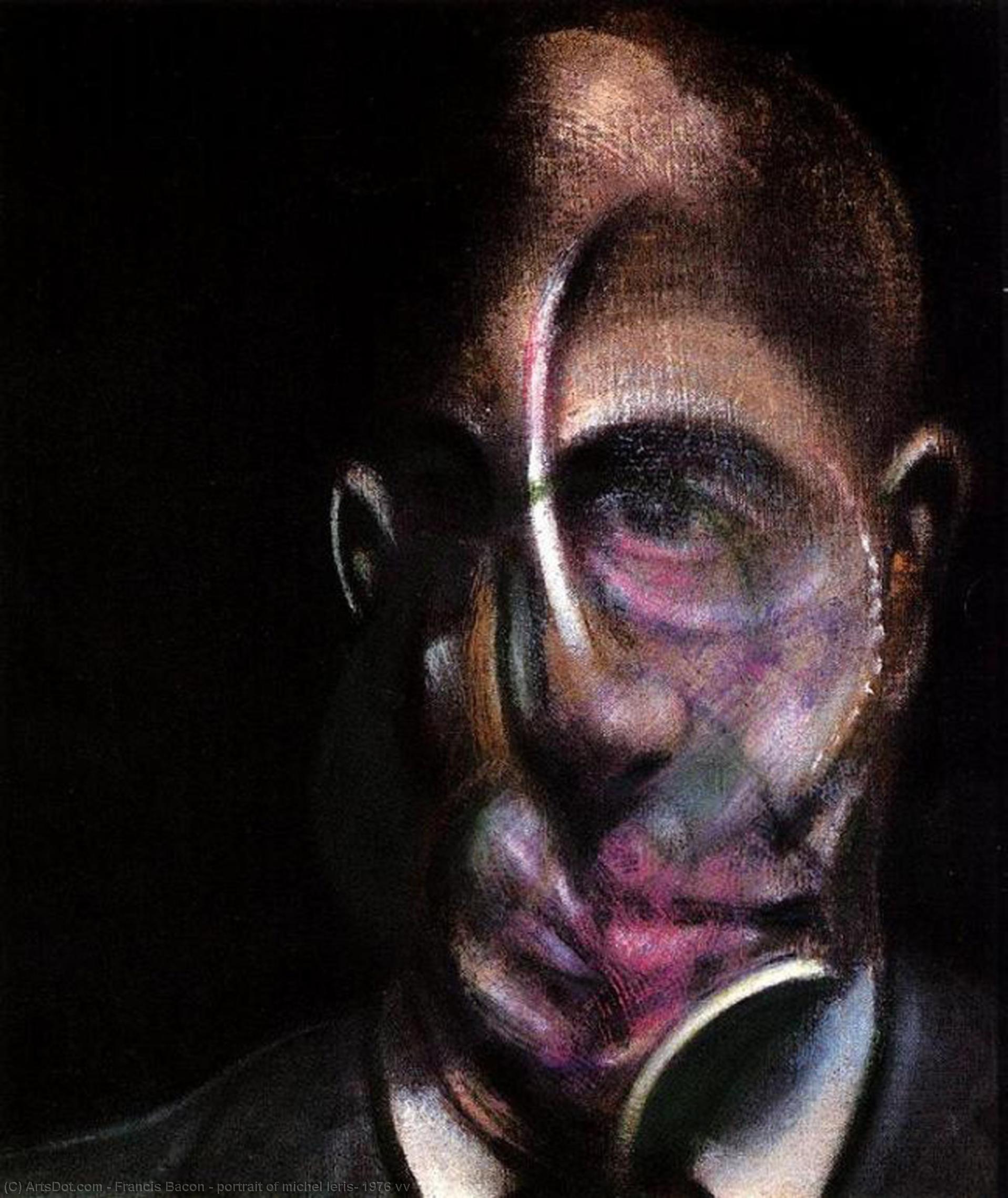 Wikoo.org - موسوعة الفنون الجميلة - اللوحة، العمل الفني Francis Bacon - portrait of michel leris, 1976 vv