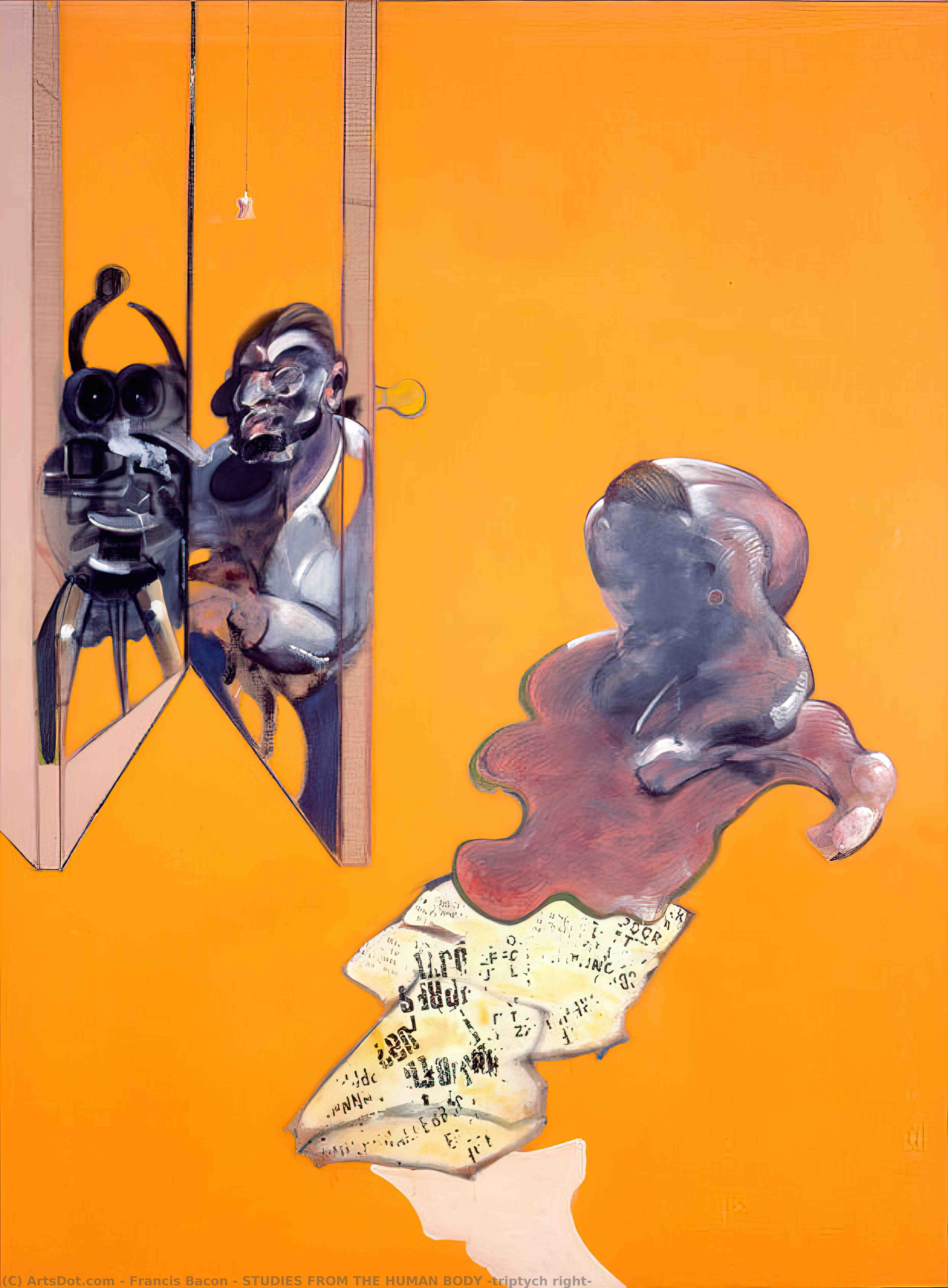 Wikioo.org – L'Encyclopédie des Beaux Arts - Peinture, Oeuvre de Francis Bacon - des études de l' corps humain du Triptyque  droit