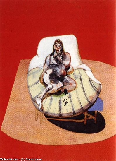 Wikioo.org - The Encyclopedia of Fine Arts - Painting, Artwork by Francis Bacon - study for portrait of henrietta moraes on a red ground, 1964