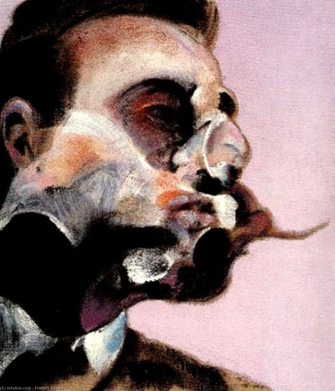 WikiOO.org - Enciklopedija dailės - Tapyba, meno kuriniai Francis Bacon - study of george dyer, 1970 left