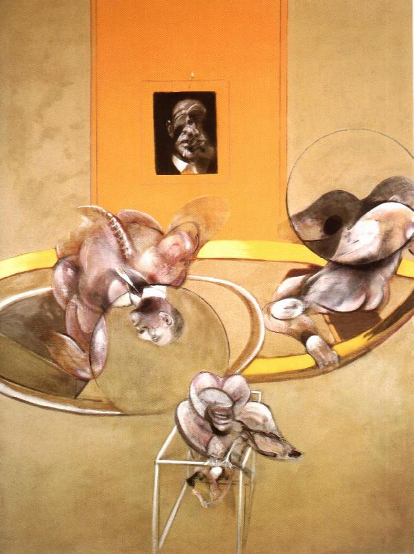 Wikioo.org - The Encyclopedia of Fine Arts - Painting, Artwork by Francis Bacon - three figures and a portrait, 1975 x