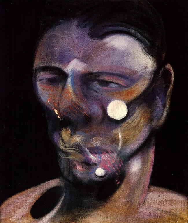 Wikioo.org – La Enciclopedia de las Bellas Artes - Pintura, Obras de arte de Francis Bacon - tres estudios para una retrato de pedro pensión , 1975 ii la derecha