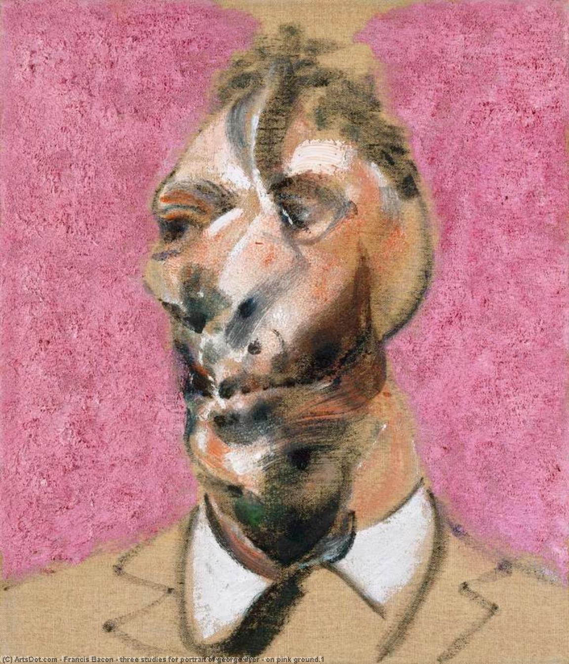 Wikioo.org - The Encyclopedia of Fine Arts - Painting, Artwork by Francis Bacon - three studies for portrait of george dyer - on pink ground.1