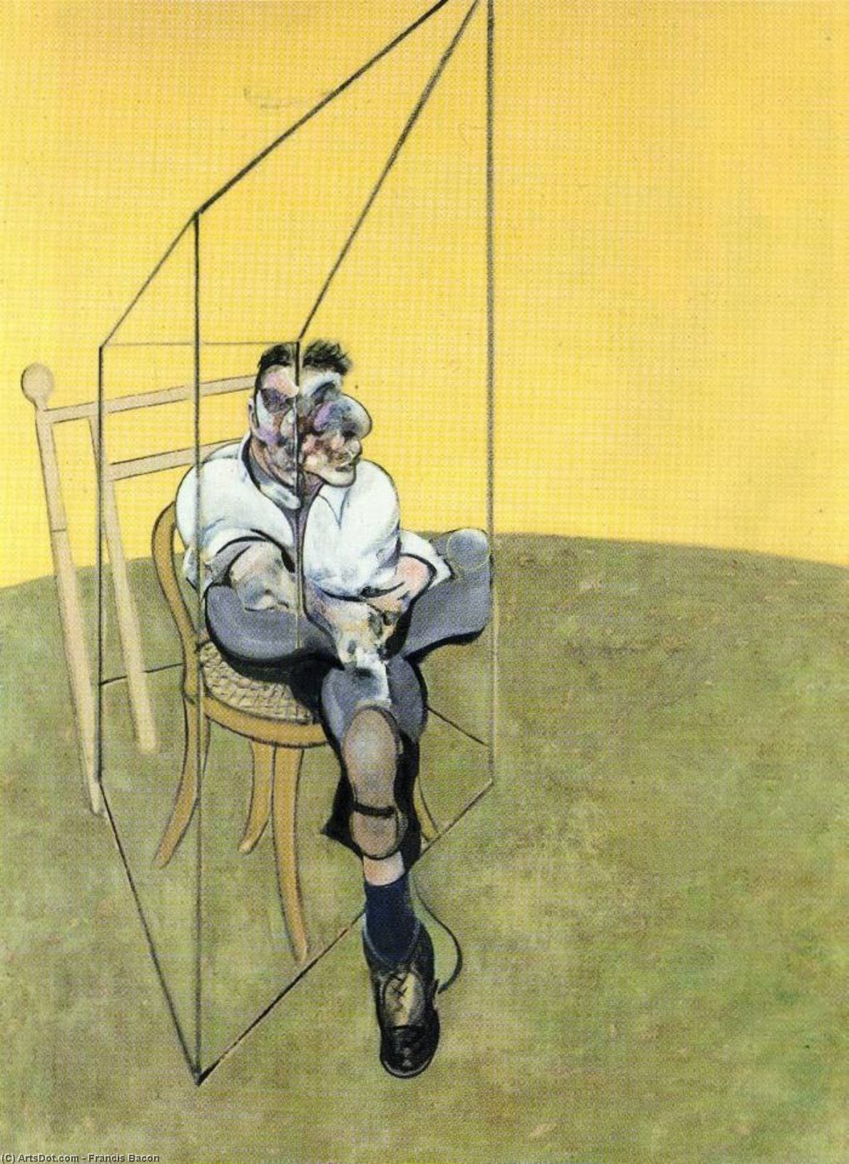 Wikoo.org - موسوعة الفنون الجميلة - اللوحة، العمل الفني Francis Bacon - three studies of lucian freud, 1969 a
