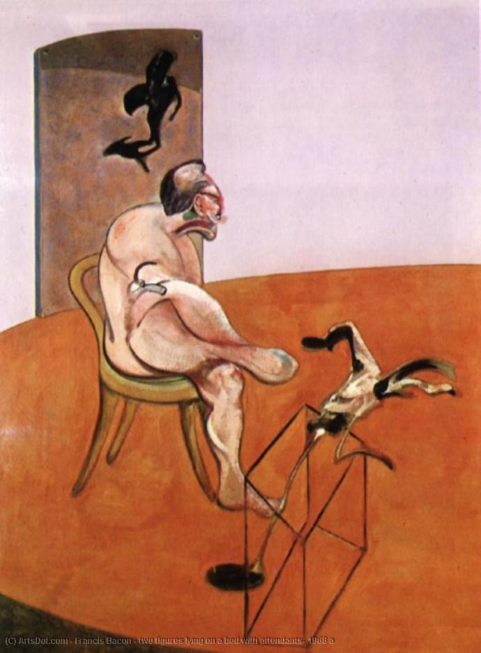 Wikioo.org - The Encyclopedia of Fine Arts - Painting, Artwork by Francis Bacon - two figures lying on a bed with attendants, 1968 a