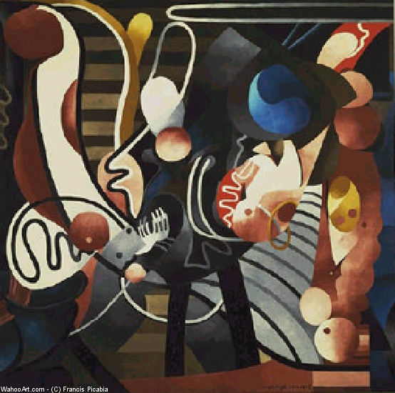 Wikioo.org - The Encyclopedia of Fine Arts - Painting, Artwork by Francis Picabia - Comic Wedlock, 1914