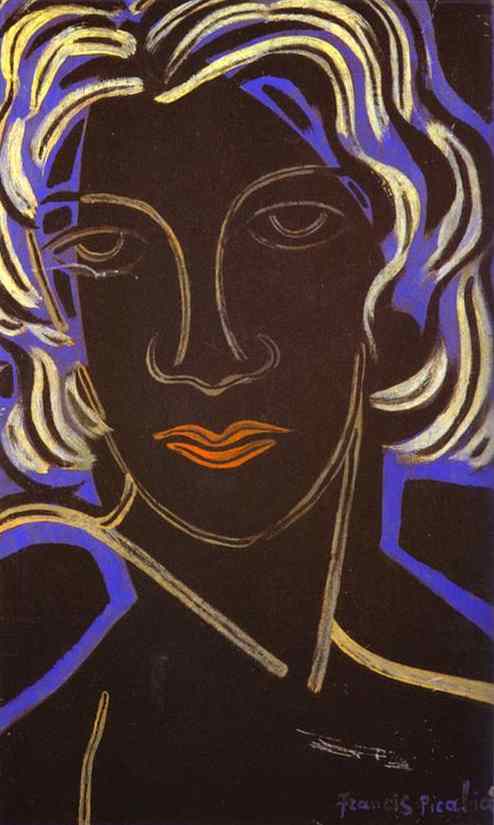 WikiOO.org - Енциклопедия за изящни изкуства - Живопис, Произведения на изкуството Francis Picabia - Face of a Woman (Visage de femme)