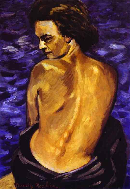 Wikioo.org - The Encyclopedia of Fine Arts - Painting, Artwork by Francis Picabia - Nude from Back on a Background of the Sea (Nu de dos. Fond mer)