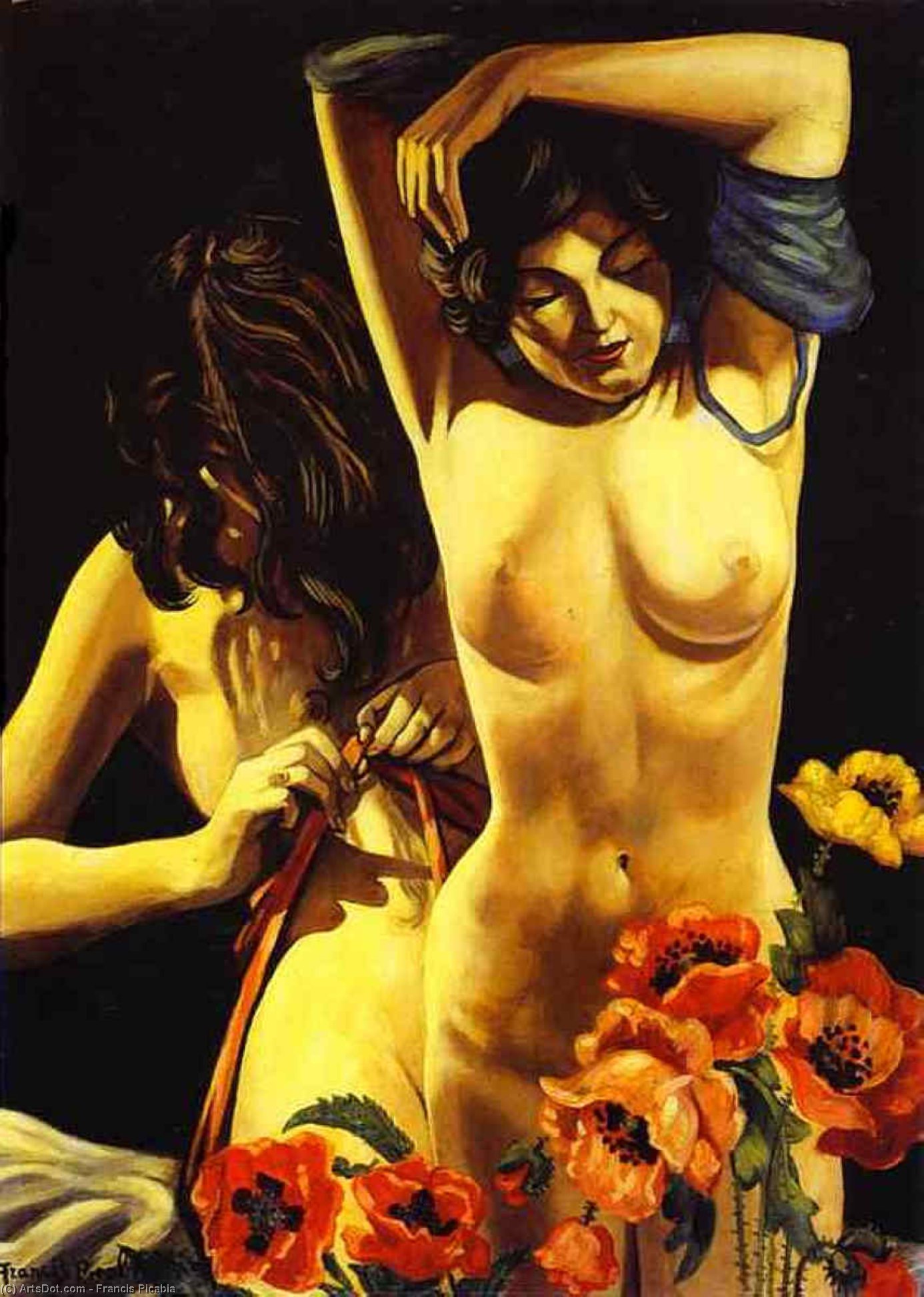 WikiOO.org - Енциклопедия за изящни изкуства - Живопис, Произведения на изкуството Francis Picabia - Two Women with poppies (Deux femmes aux pavots)