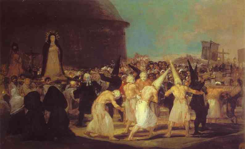 WikiOO.org - Encyclopedia of Fine Arts - Festés, Grafika Francisco De Goya - A Procession of Flagellants