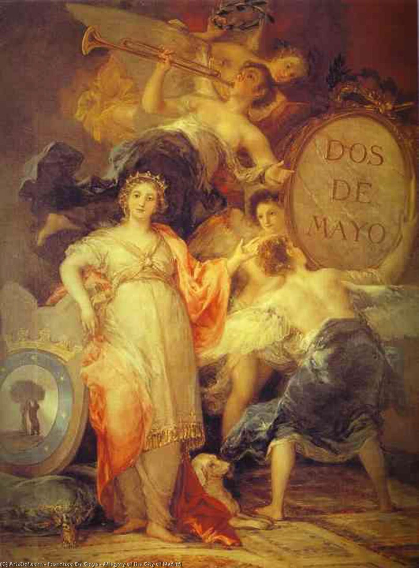 Wikoo.org - موسوعة الفنون الجميلة - اللوحة، العمل الفني Francisco De Goya - Allegory of the City of Madrid