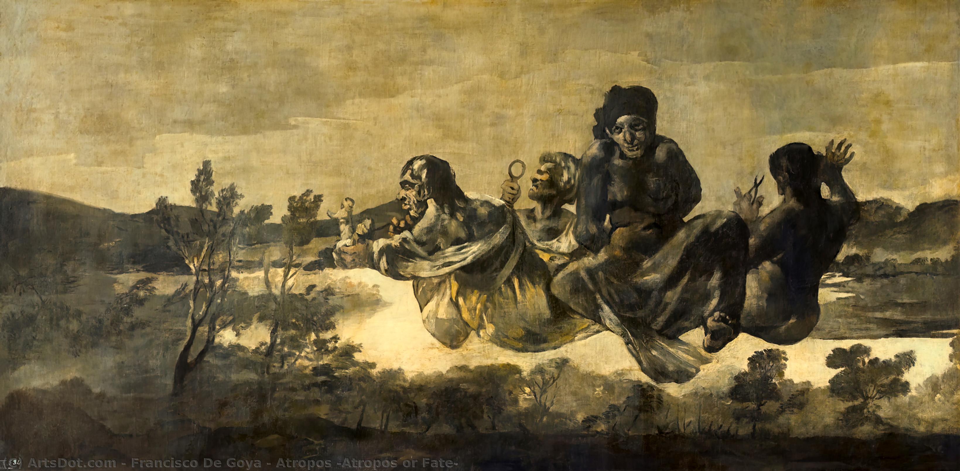 Wikoo.org - موسوعة الفنون الجميلة - اللوحة، العمل الفني Francisco De Goya - Atropos (Atropos or Fate)