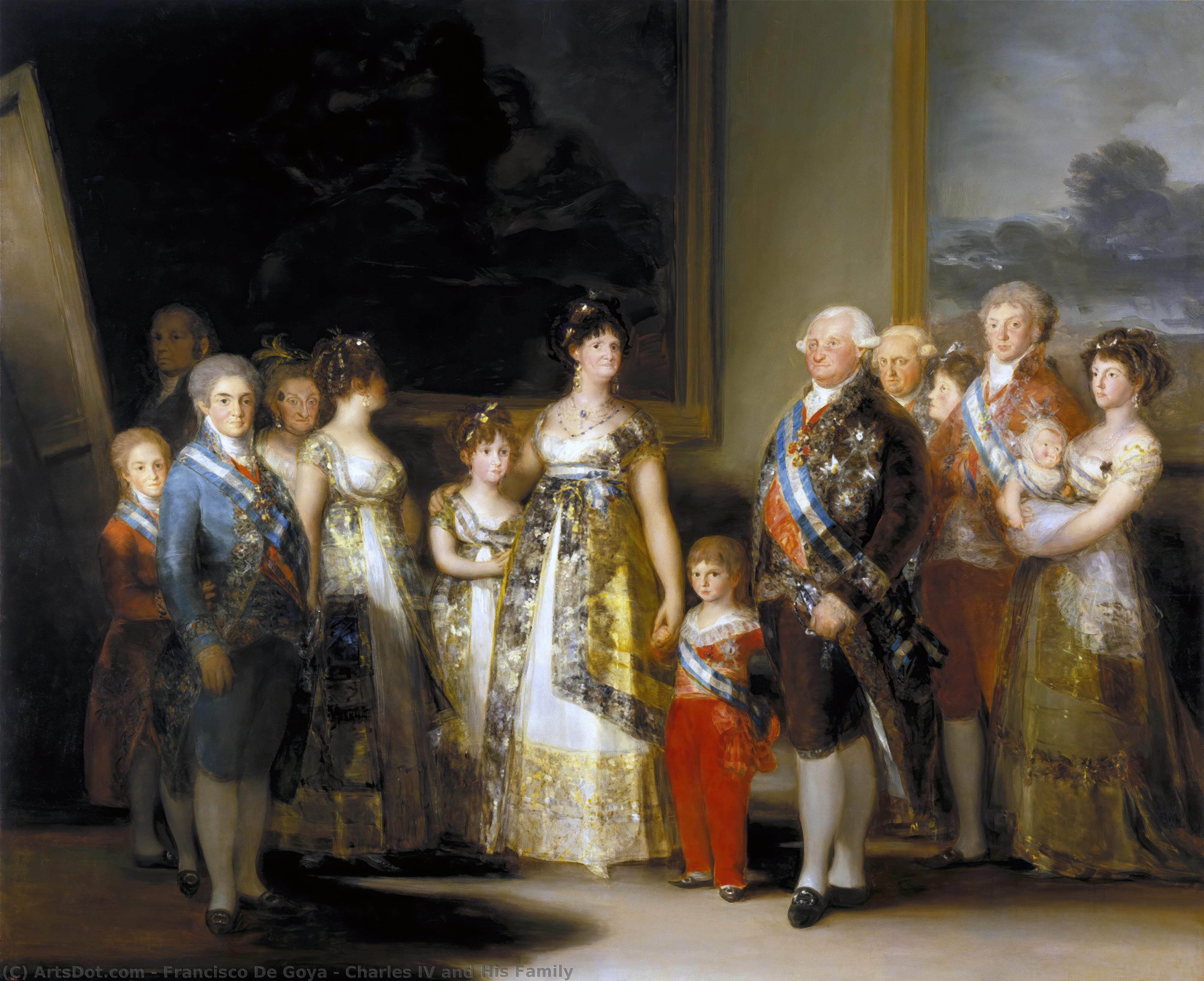 Wikioo.org – La Enciclopedia de las Bellas Artes - Pintura, Obras de arte de Francisco De Goya - carlos iv y su familia