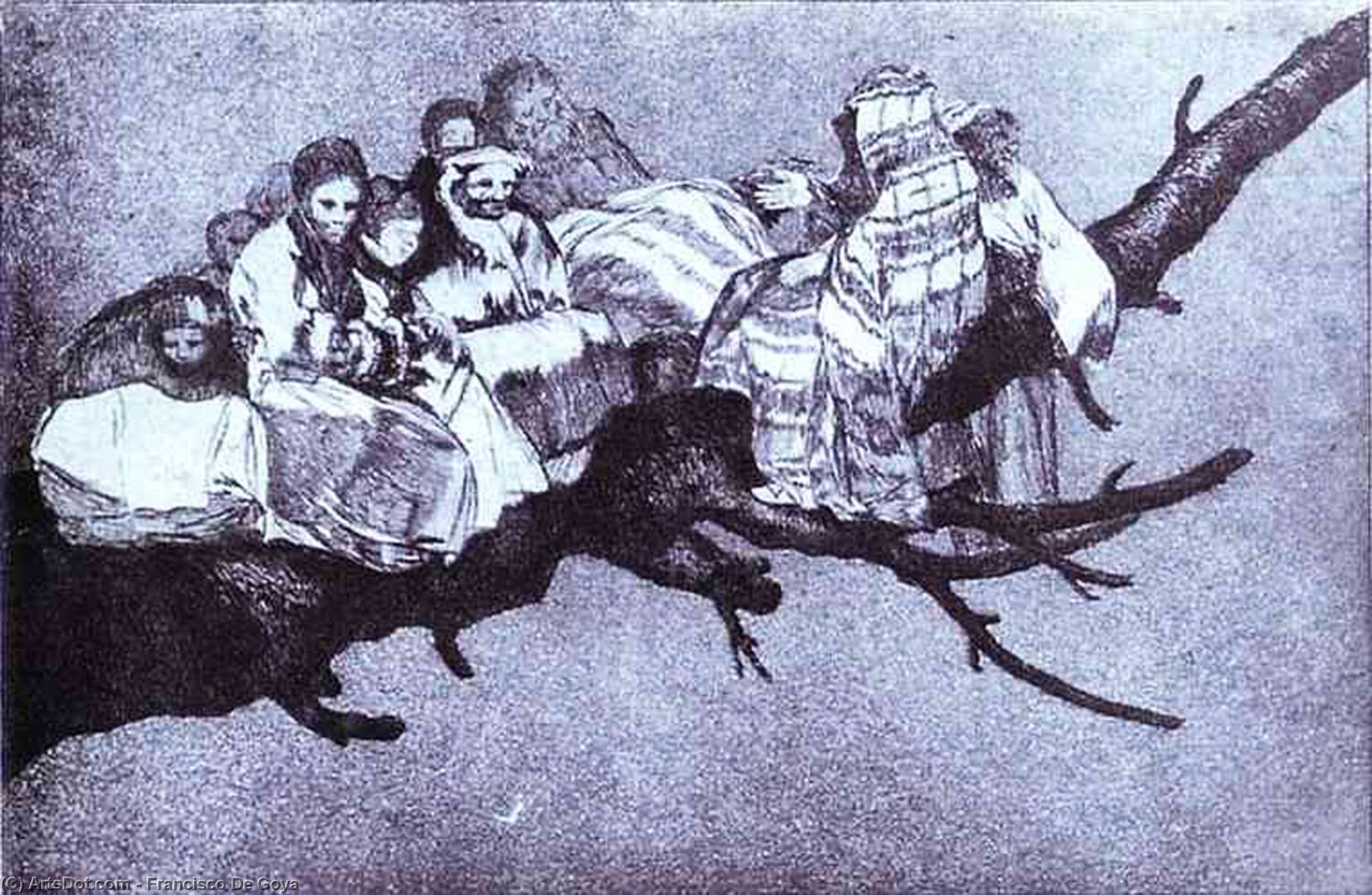 Wikioo.org – L'Encyclopédie des Beaux Arts - Peinture, Oeuvre de Francisco De Goya - Disparates 3 Disparates Riduculo ( ridicule folie )