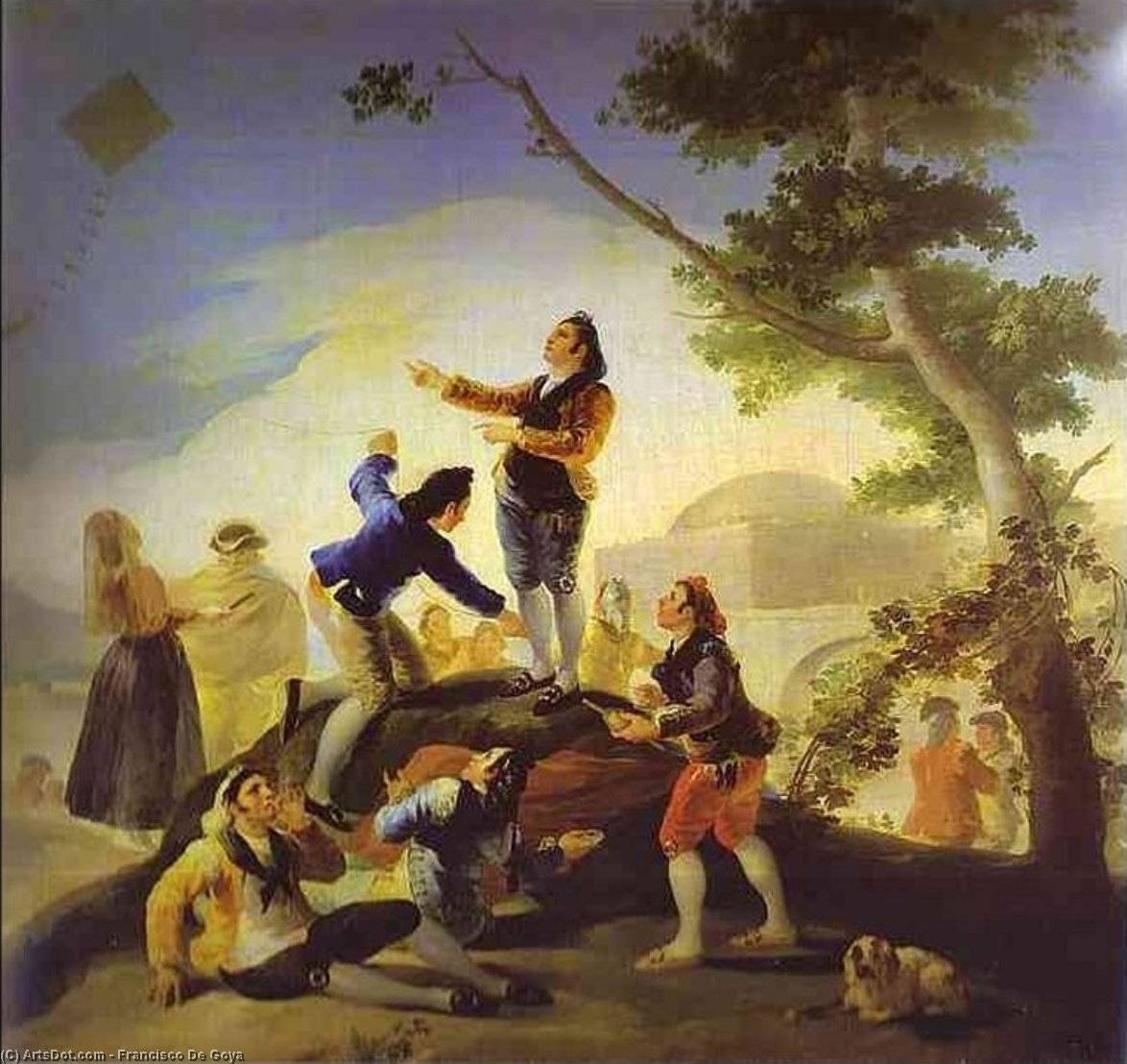 WikiOO.org - Енциклопедия за изящни изкуства - Живопис, Произведения на изкуството Francisco De Goya - La cometa (The Kite)