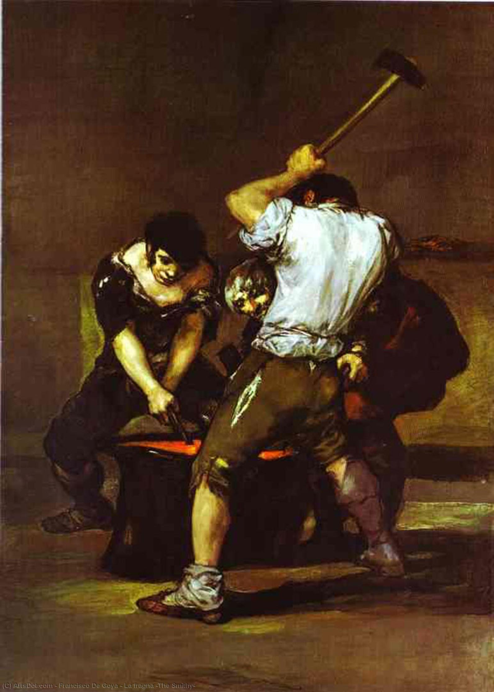 Wikioo.org - สารานุกรมวิจิตรศิลป์ - จิตรกรรม Francisco De Goya - La fragna (The Smithy)