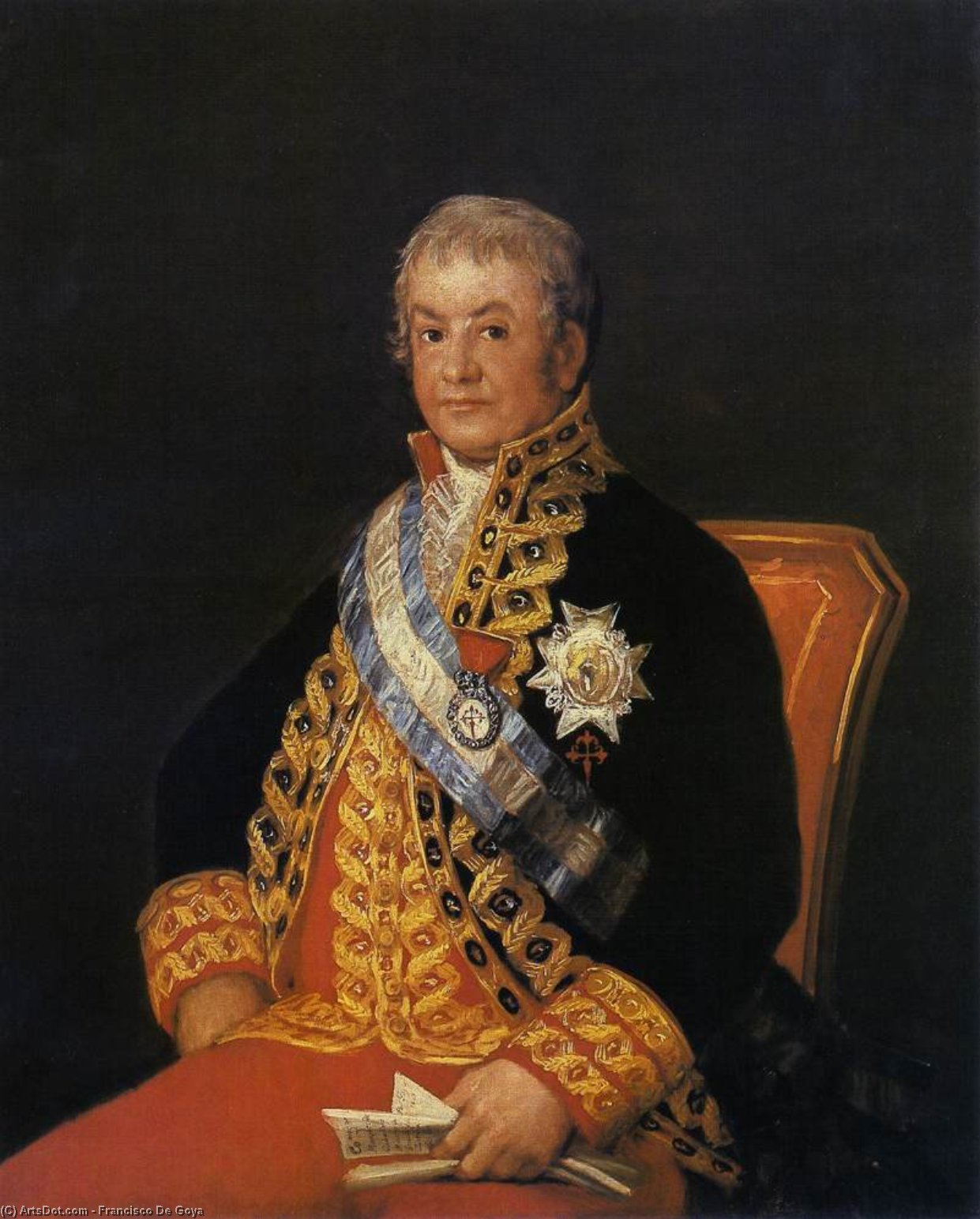 Wikioo.org - The Encyclopedia of Fine Arts - Painting, Artwork by Francisco De Goya - Portrait of Jose Antonio, Marques Caballero Kepmesa