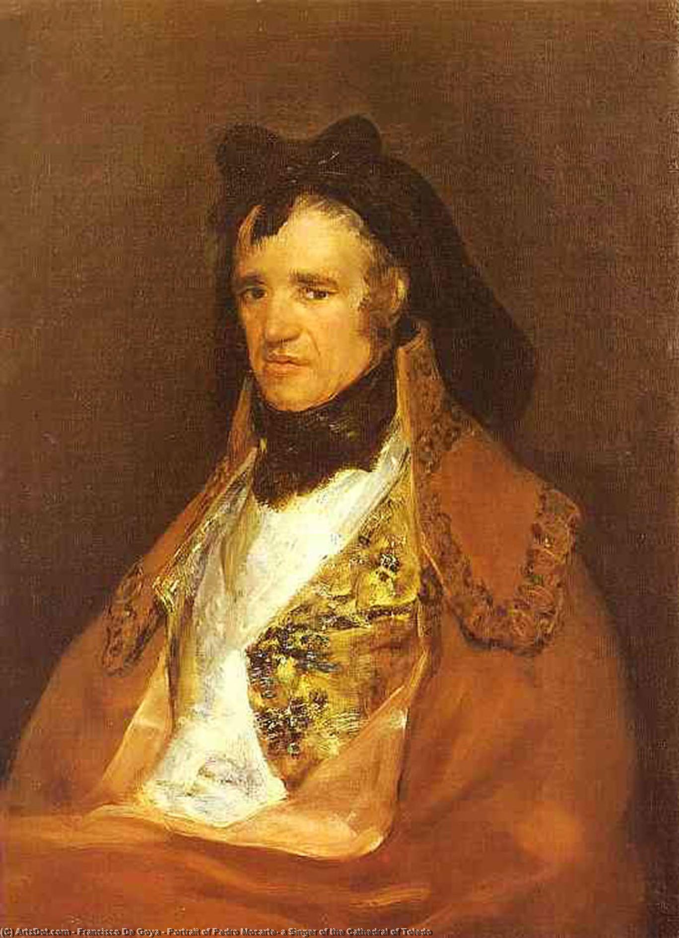 WikiOO.org - 백과 사전 - 회화, 삽화 Francisco De Goya - Portrait of Pedro Mocarte, a Singer of the Cathedral of Toledo