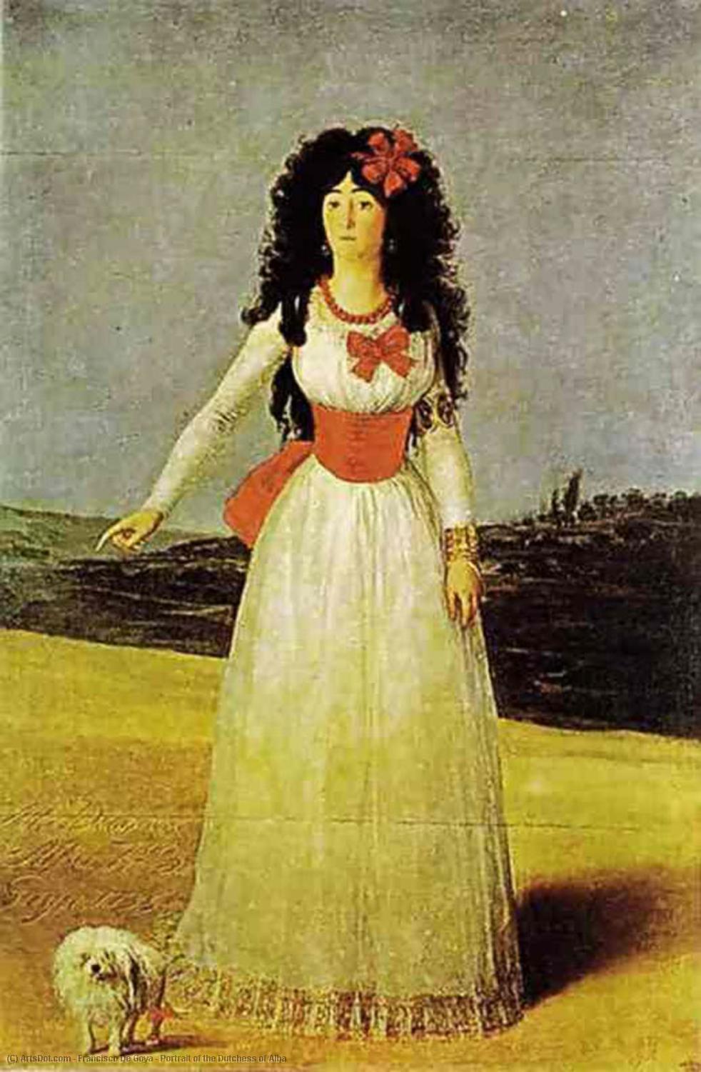 Wikoo.org - موسوعة الفنون الجميلة - اللوحة، العمل الفني Francisco De Goya - Portrait of the Dutchess of Alba