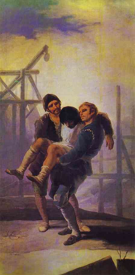 Wikioo.org - Encyklopedia Sztuk Pięknych - Malarstwo, Grafika Francisco De Goya - The Injured Mason