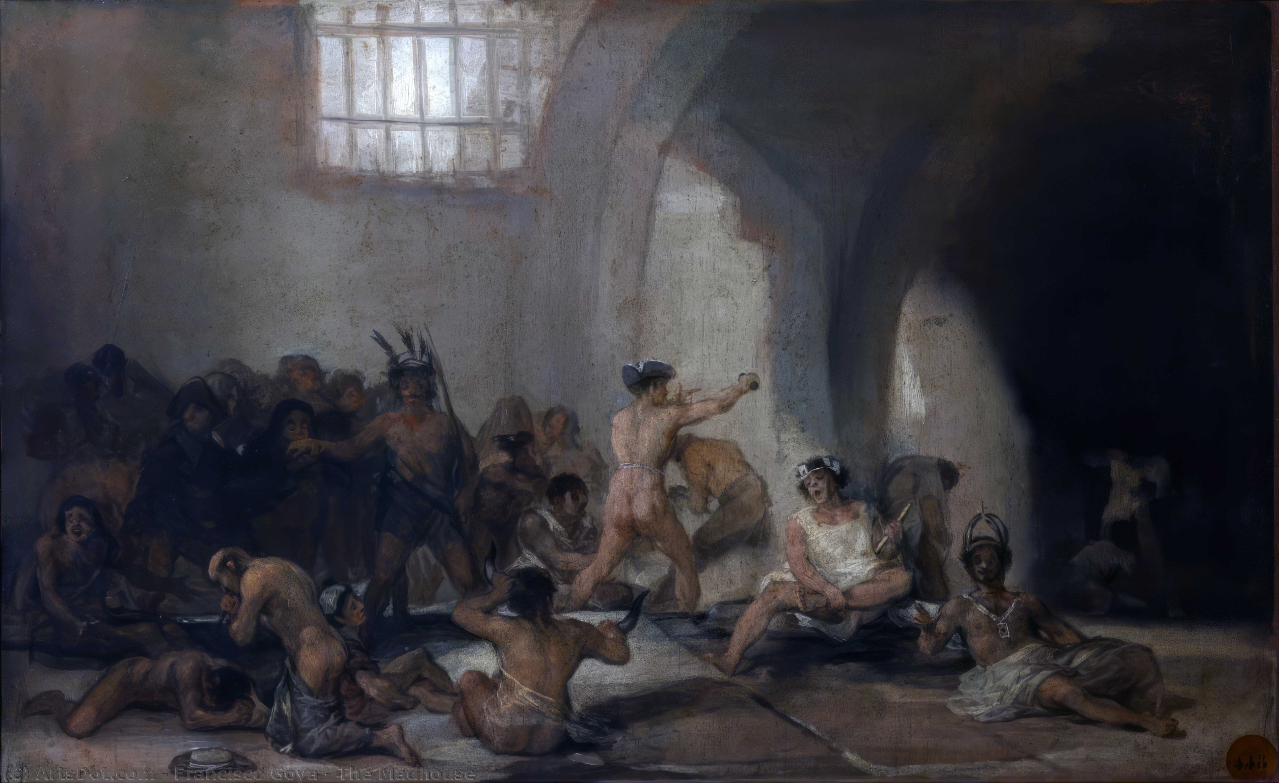 Wikoo.org - موسوعة الفنون الجميلة - اللوحة، العمل الفني Francisco De Goya - The Madhouse