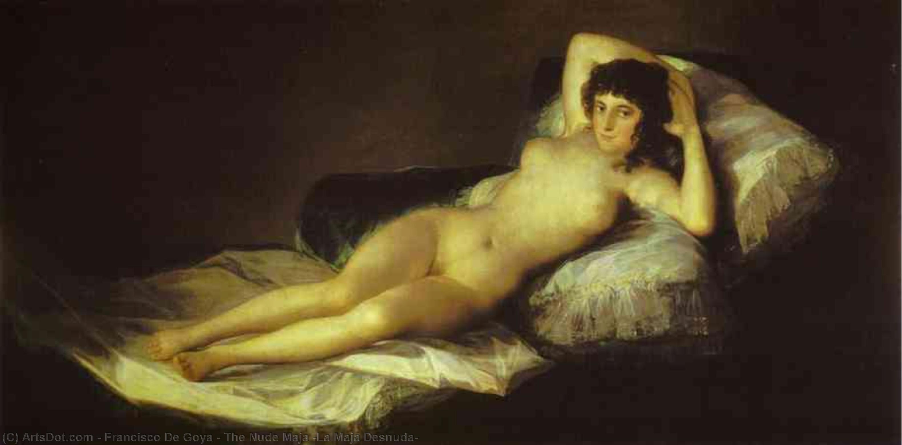 WikiOO.org - Enciclopedia of Fine Arts - Pictura, lucrări de artă Francisco De Goya - The Nude Maja (La Maja Desnuda)