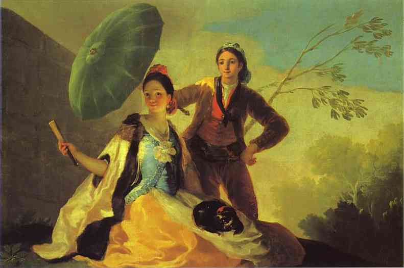 Wikioo.org – La Enciclopedia de las Bellas Artes - Pintura, Obras de arte de Francisco De Goya - El parasol