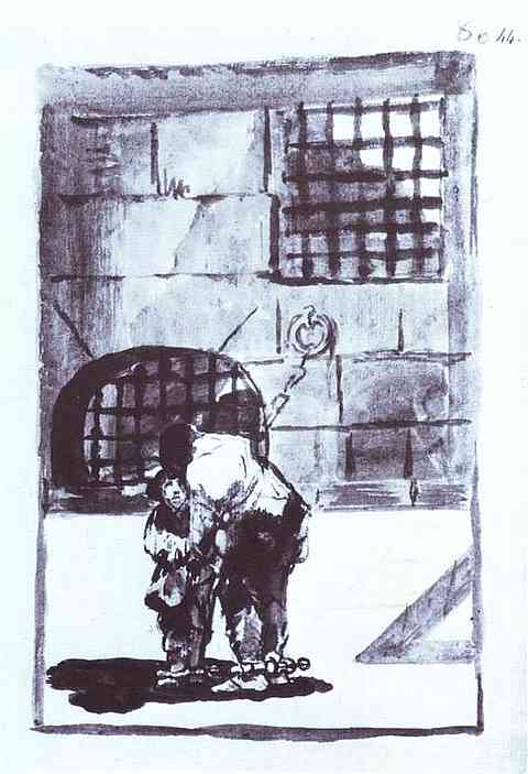 WikiOO.org - 百科事典 - 絵画、アートワーク Francisco De Goya - チェーン内の囚人