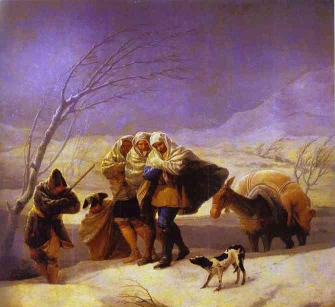 Wikoo.org - موسوعة الفنون الجميلة - اللوحة، العمل الفني Francisco De Goya - The Snowstorm