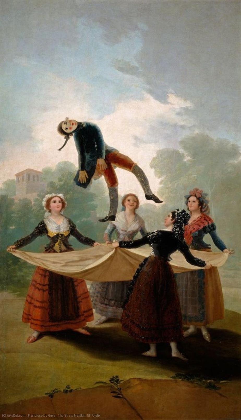 Wikioo.org – La Enciclopedia de las Bellas Artes - Pintura, Obras de arte de Francisco De Goya - el maniquí de paja ( el pelele )