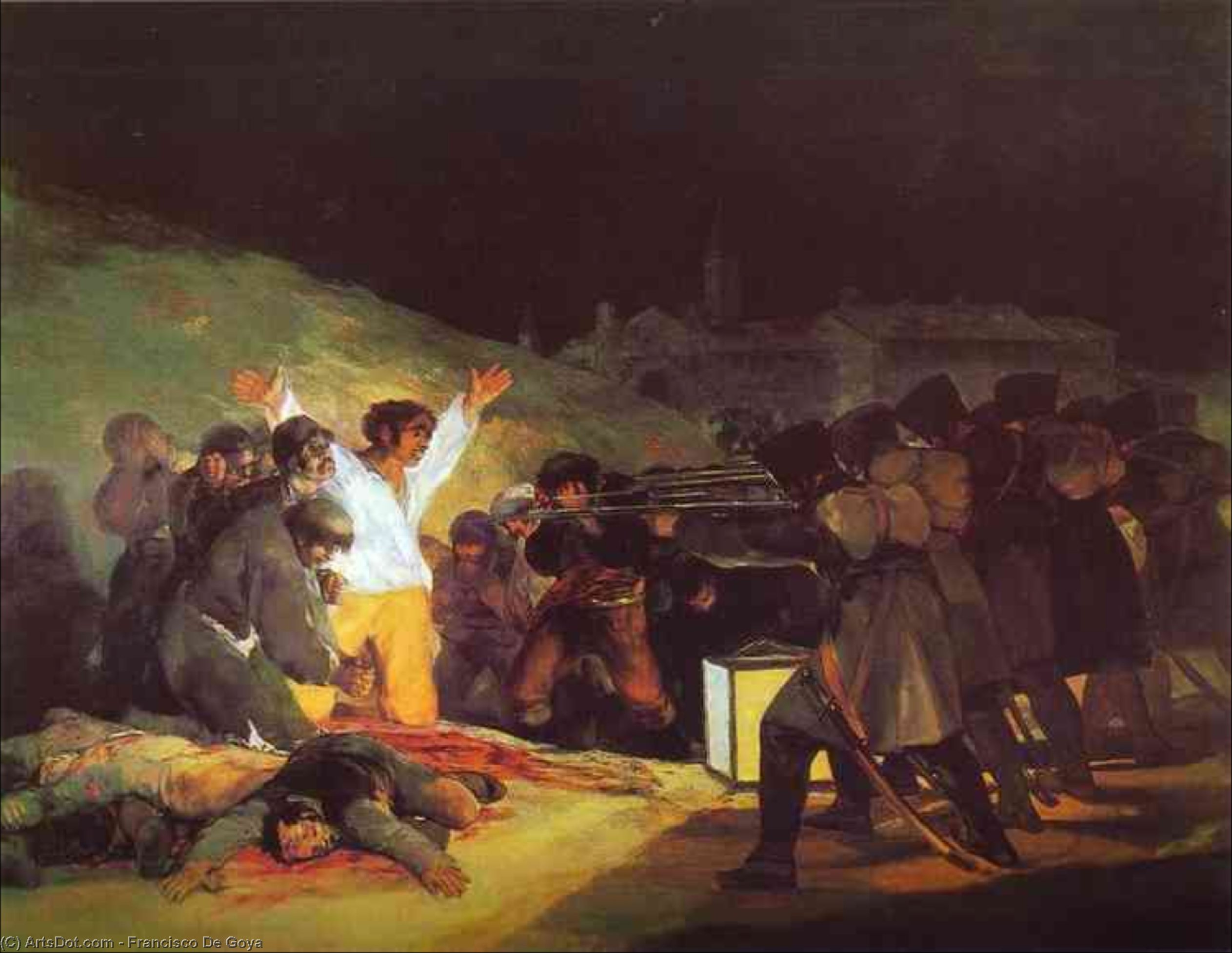 WikiOO.org - Encyclopedia of Fine Arts - Maľba, Artwork Francisco De Goya - The Third of May, 1808 The Execution of the Defenders of Madrid